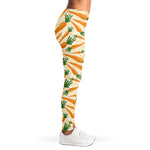 Orange Carrot Pattern Print Women's Leggings