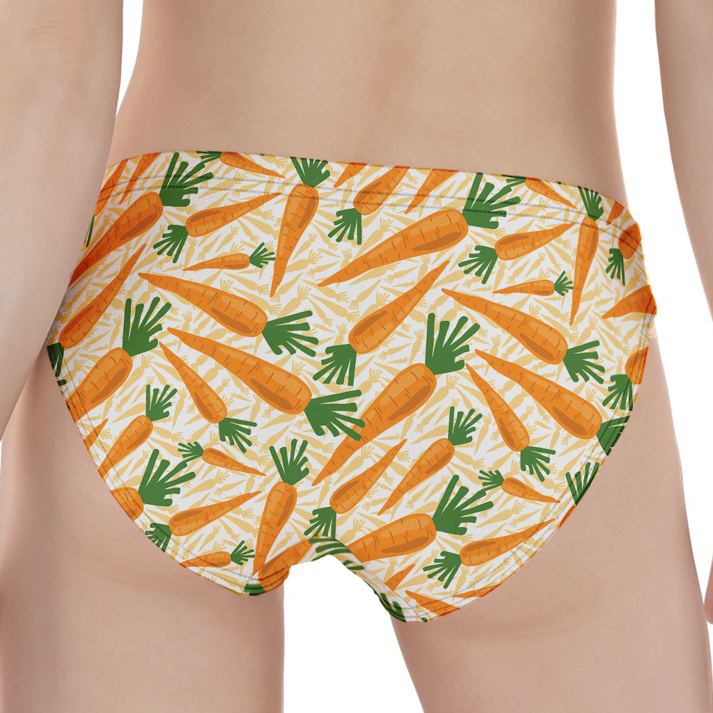 Orange Carrot Pattern Print Women's Panties