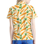 Orange Carrot Pattern Print Women's Polo Shirt