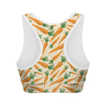 Orange Carrot Pattern Print Women's Sports Bra
