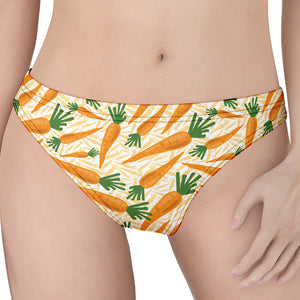 Orange Carrot Pattern Print Women's Thong