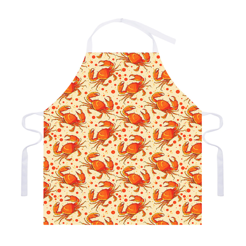 Orange Crab Pattern Print Adjustable Apron