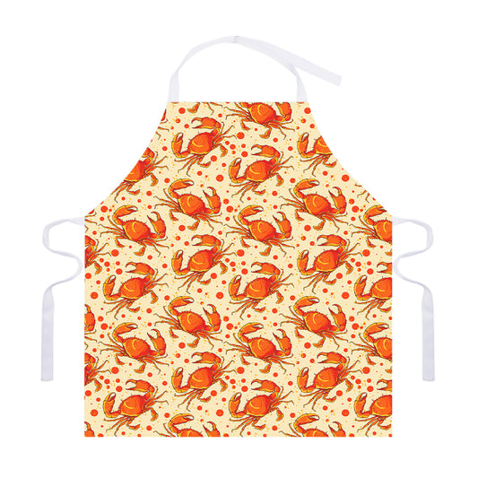 Orange Crab Pattern Print Adjustable Apron