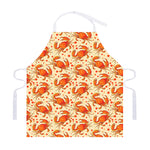 Orange Crab Pattern Print Adjustable Apron