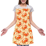 Orange Crab Pattern Print Adjustable Apron