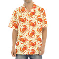 Orange Crab Pattern Print Aloha Shirt