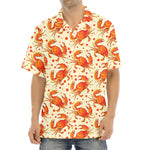 Orange Crab Pattern Print Aloha Shirt