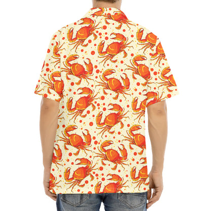 Orange Crab Pattern Print Aloha Shirt