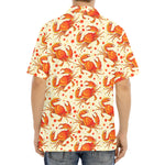 Orange Crab Pattern Print Aloha Shirt
