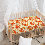 Orange Crab Pattern Print Baby Crib Sheet