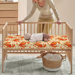 Orange Crab Pattern Print Baby Crib Sheet