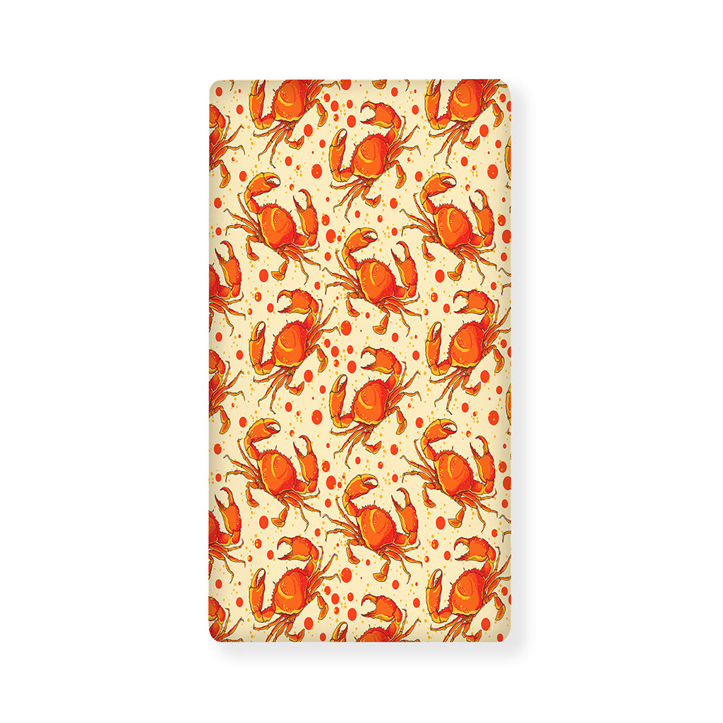Orange Crab Pattern Print Baby Crib Sheet