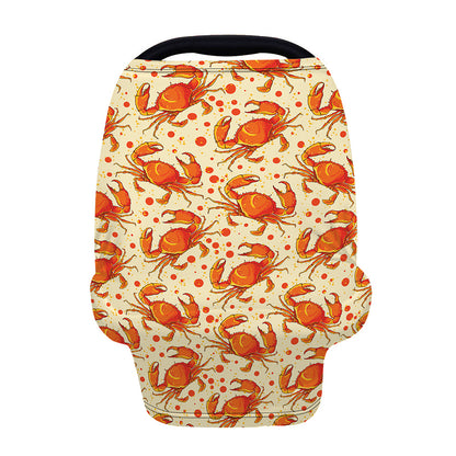 Orange Crab Pattern Print Baby Seat Cover