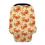 Orange Crab Pattern Print Baby Seat Cover