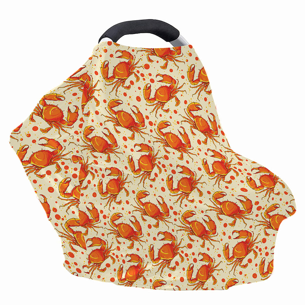 Orange Crab Pattern Print Baby Seat Cover