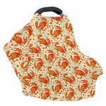 Orange Crab Pattern Print Baby Seat Cover