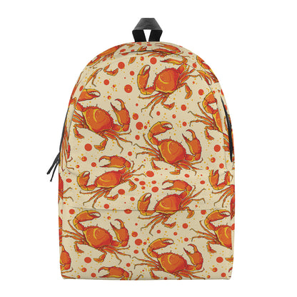 Orange Crab Pattern Print Backpack