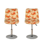 Orange Crab Pattern Print Bar Stool Covers