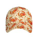 Orange Crab Pattern Print Baseball Cap