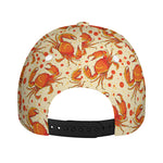 Orange Crab Pattern Print Baseball Cap