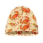 Orange Crab Pattern Print Beanie