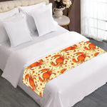 Orange Crab Pattern Print Bed Runner