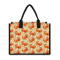 Orange Crab Pattern Print Canvas Tote Bag