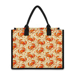Orange Crab Pattern Print Canvas Tote Bag