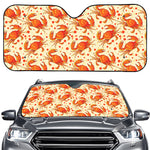 Orange Crab Pattern Print Car Windshield Sun Shade