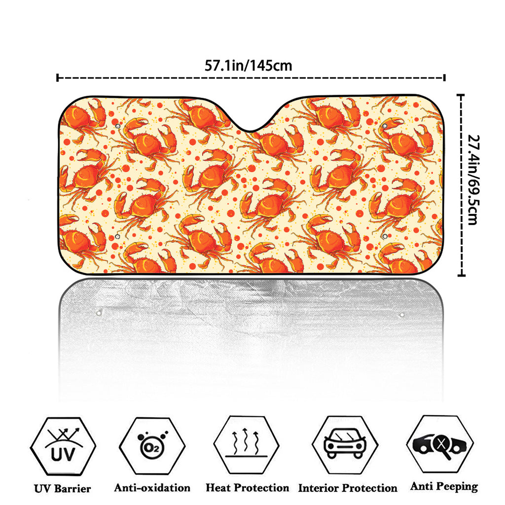 Orange Crab Pattern Print Car Windshield Sun Shade