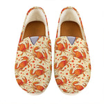 Orange Crab Pattern Print Casual Shoes
