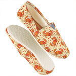 Orange Crab Pattern Print Casual Shoes