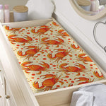 Orange Crab Pattern Print Changing Pad Cover