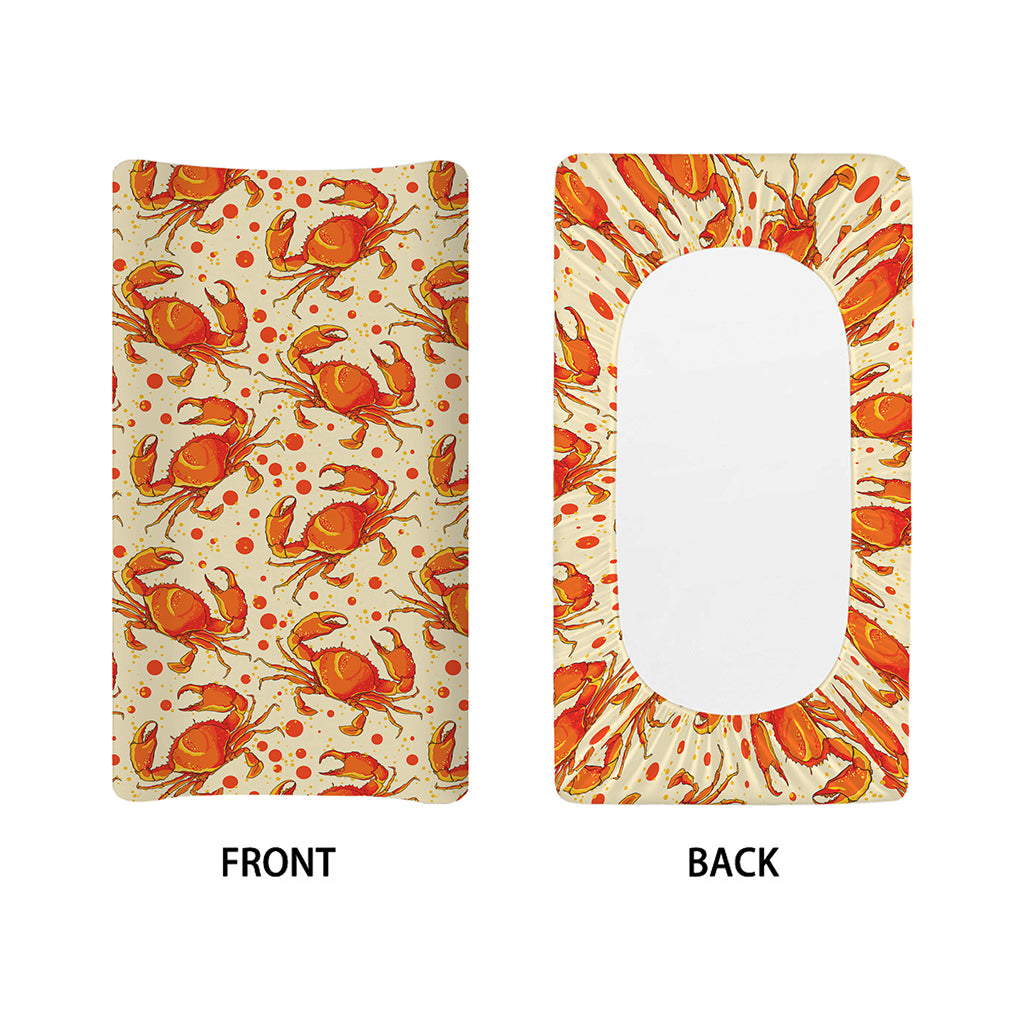 Orange Crab Pattern Print Changing Pad Cover