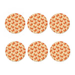 Orange Crab Pattern Print Coaster Set