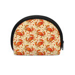 Orange Crab Pattern Print Coin Purse
