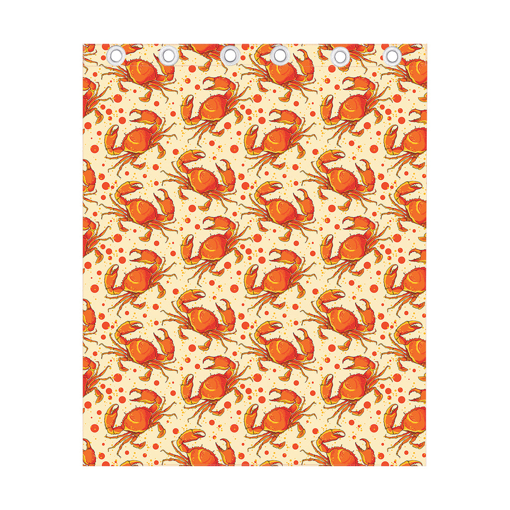 Orange Crab Pattern Print Curtain