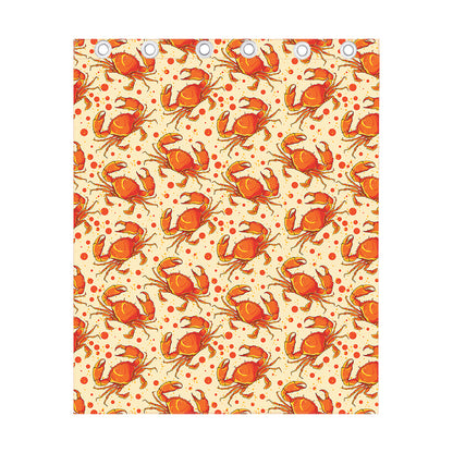 Orange Crab Pattern Print Curtain