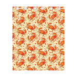 Orange Crab Pattern Print Curtain