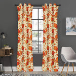 Orange Crab Pattern Print Curtain