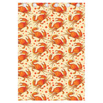 Orange Crab Pattern Print Curtain