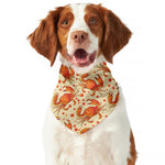 Orange Crab Pattern Print Dog Bandana