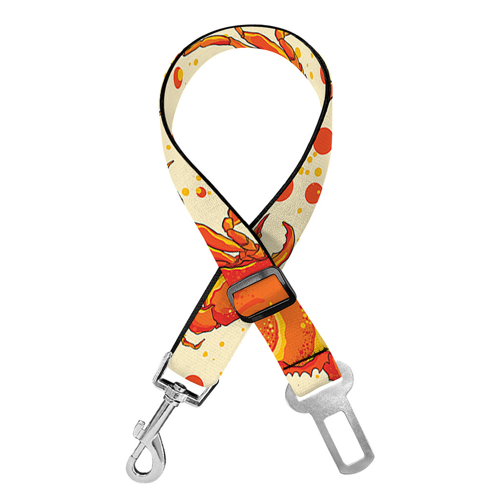 Orange Crab Pattern Print Dog Seat Belt