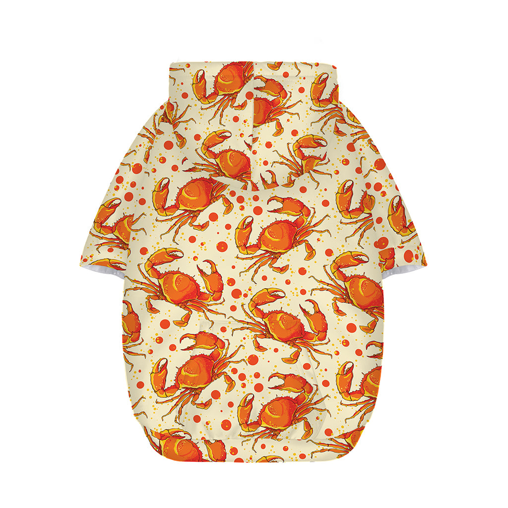 Orange Crab Pattern Print Dog Zip Up Hoodie