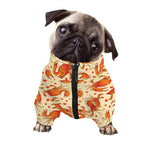 Orange Crab Pattern Print Dog Zip Up Jacket