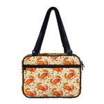 Orange Crab Pattern Print Double Strap Bible Bag