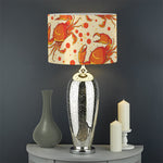 Orange Crab Pattern Print Drum Lamp Shade