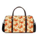 Orange Crab Pattern Print Duffle Bag