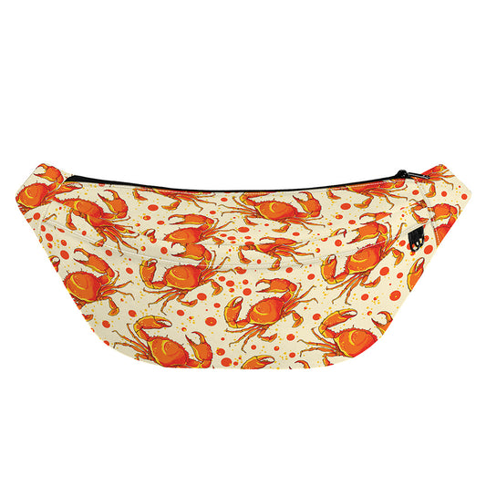 Orange Crab Pattern Print Fanny Pack