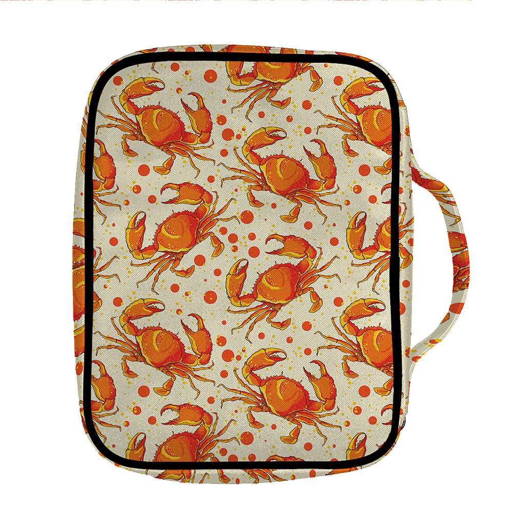 Orange Crab Pattern Print Front Pocket Bible Bag